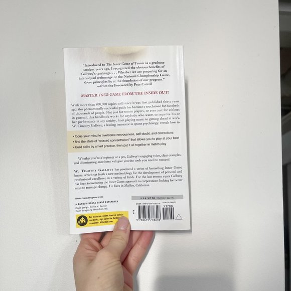 ✨ NWT Inner Game of Tennis Book | W. Timothy Gallwey - Picture 2 of 2